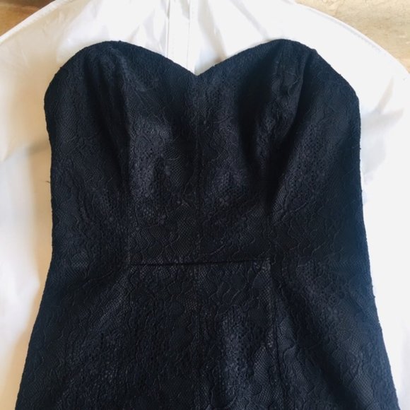 GUESS Strapless Lace Overlay Dress - Picture 2 of 5